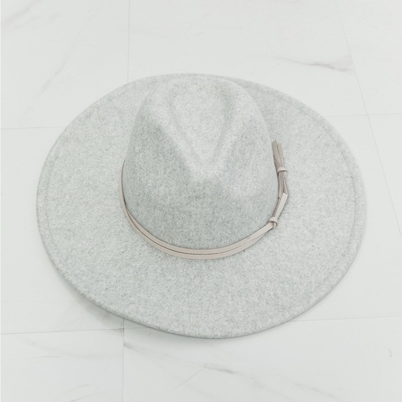 New Festival Babe Fedora Hat in Light Grey - Picture 5 of 6